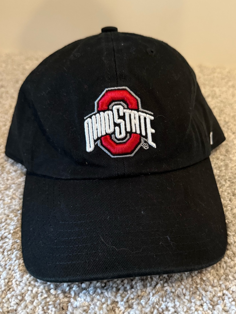 47 Black Ohio State Embroidered Cap with Red Logo